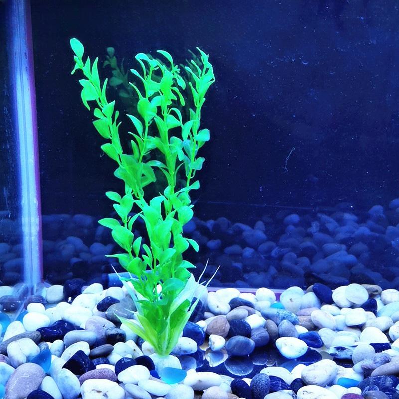 3pcs Aquarium Plants Plastic Artificial Green / Multicolour Tank Fish  Fun