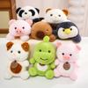 Plush Toy 9 Styles Animal Doll Set Panda Pig Elephant Cat Bear Cute Stuffed Soft Fluffy Wooden Tag Birthday Holiday Gift Decor