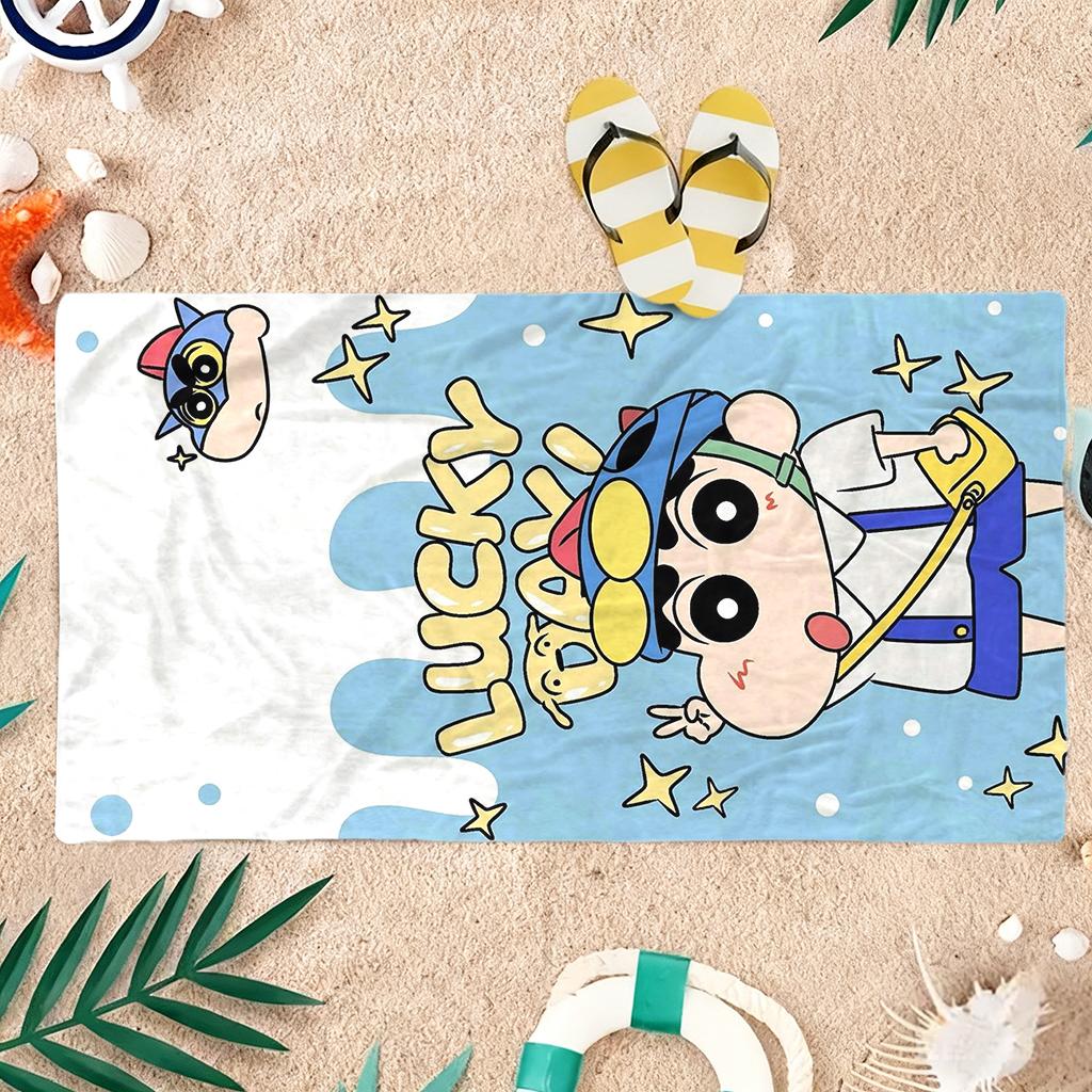 Shin-chan Japanese Animation Beach Towel Quick-drying Suitable for Beach Gym Yoga Pool Summer Funny Gift for Friends And Family