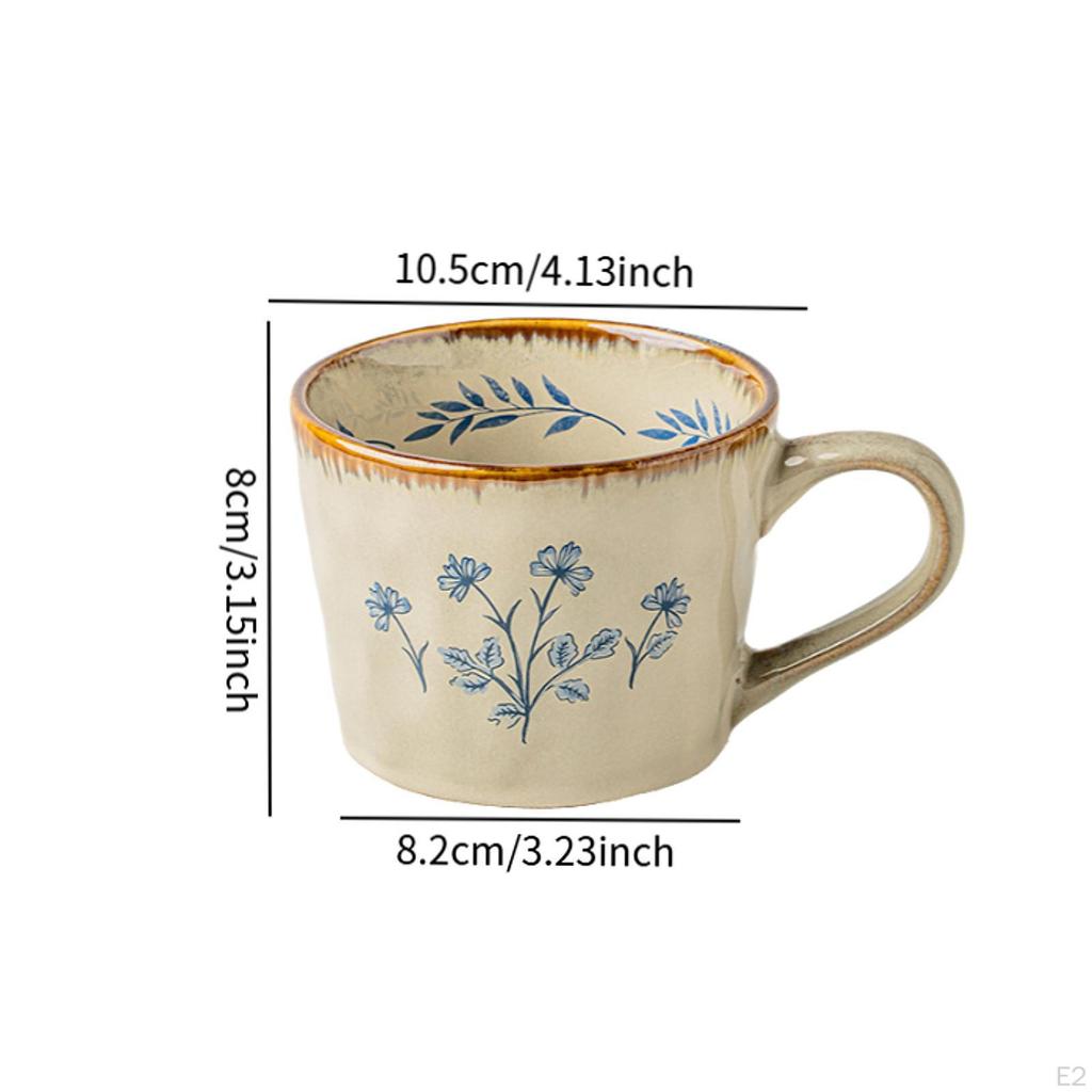 Ceramic Coffee Cup 385ml Novelty Large Capacity Tableware with Nonslip Handle Water Beverage