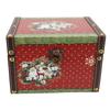 Wooden Trinket Box Vintage PU Leather Christmas Gift Box Jewelry Keepsake Storage Box for Kids Chris