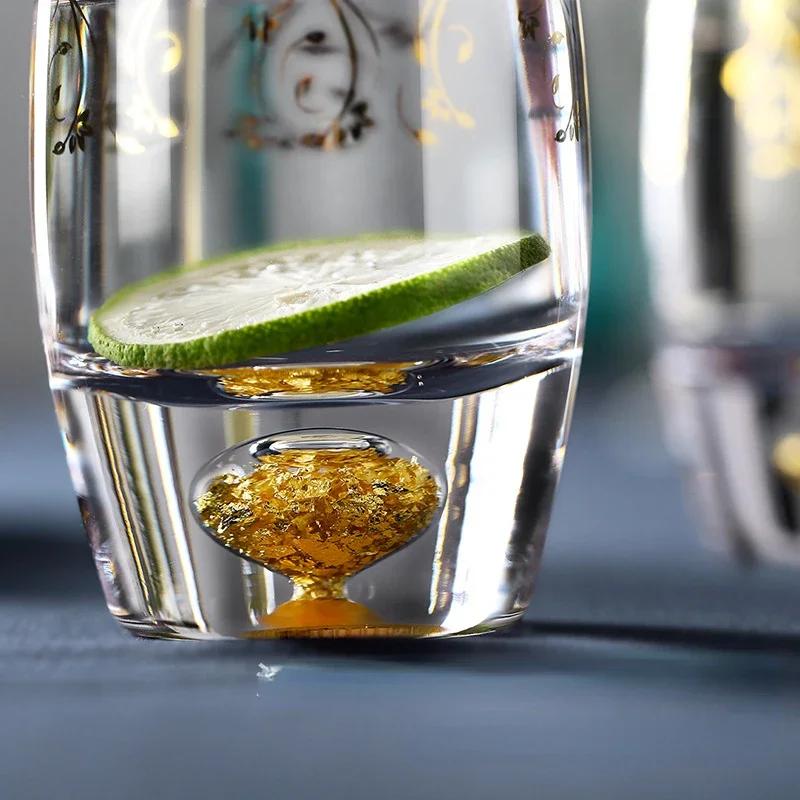 Handmade Japanese Phnom Penh Glass Blue Lead-free Crystal Teacups Simple Glass Cups Drinks Juice Cups