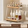 Double-Layer Kitchen Countertop Seasoning Rack for Oil, Salt, Soy Sauce, and Vinegar Storage