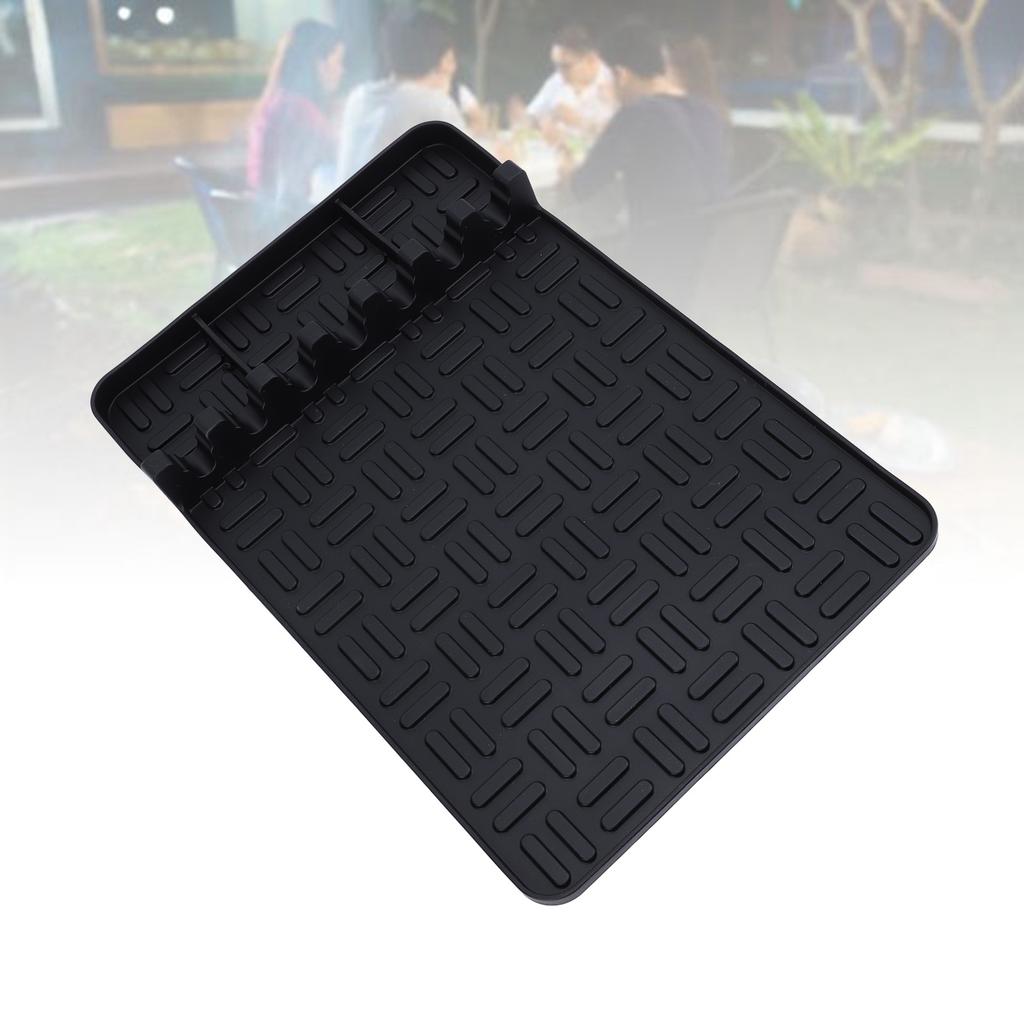 Silicone Griddle Tools Mat Heat Resistant Washable Reusable Soft Flexible Silicone Grill Side Shelf Mat for Baking Grilling Camping