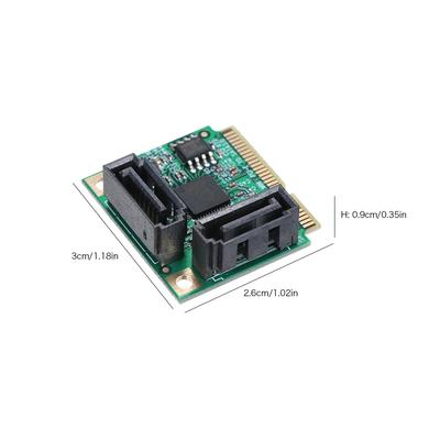 Mini PCI-E a 2 puertos Tarjeta adaptadora SATA3 Tarjeta de expansión SATA3.0 Tamaño mini Transmisión de alta velocidad