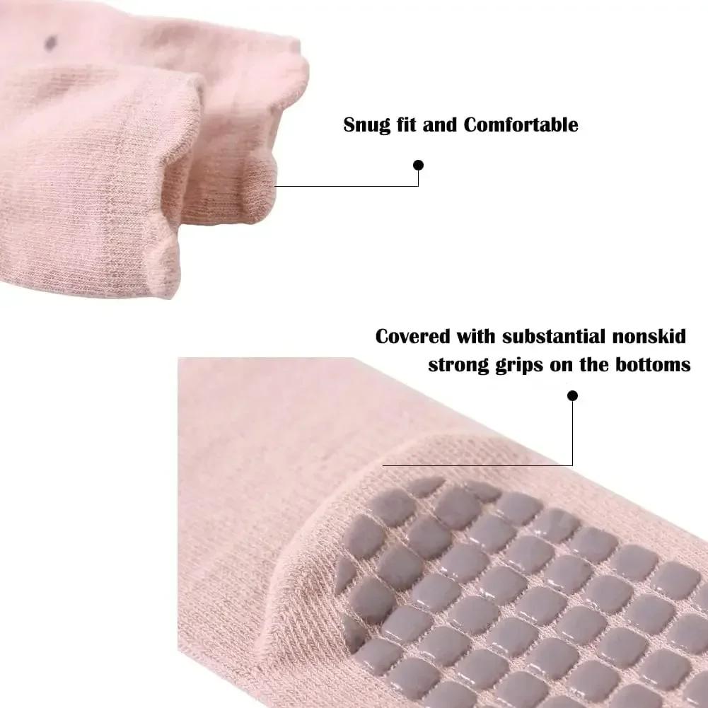 5 Color 1Pair Baby Toddler Non Slip Socks, Cute Baby Socks with Grips Crew Socks Baby Clothes Socks Kids Girl Socks Boy Socks