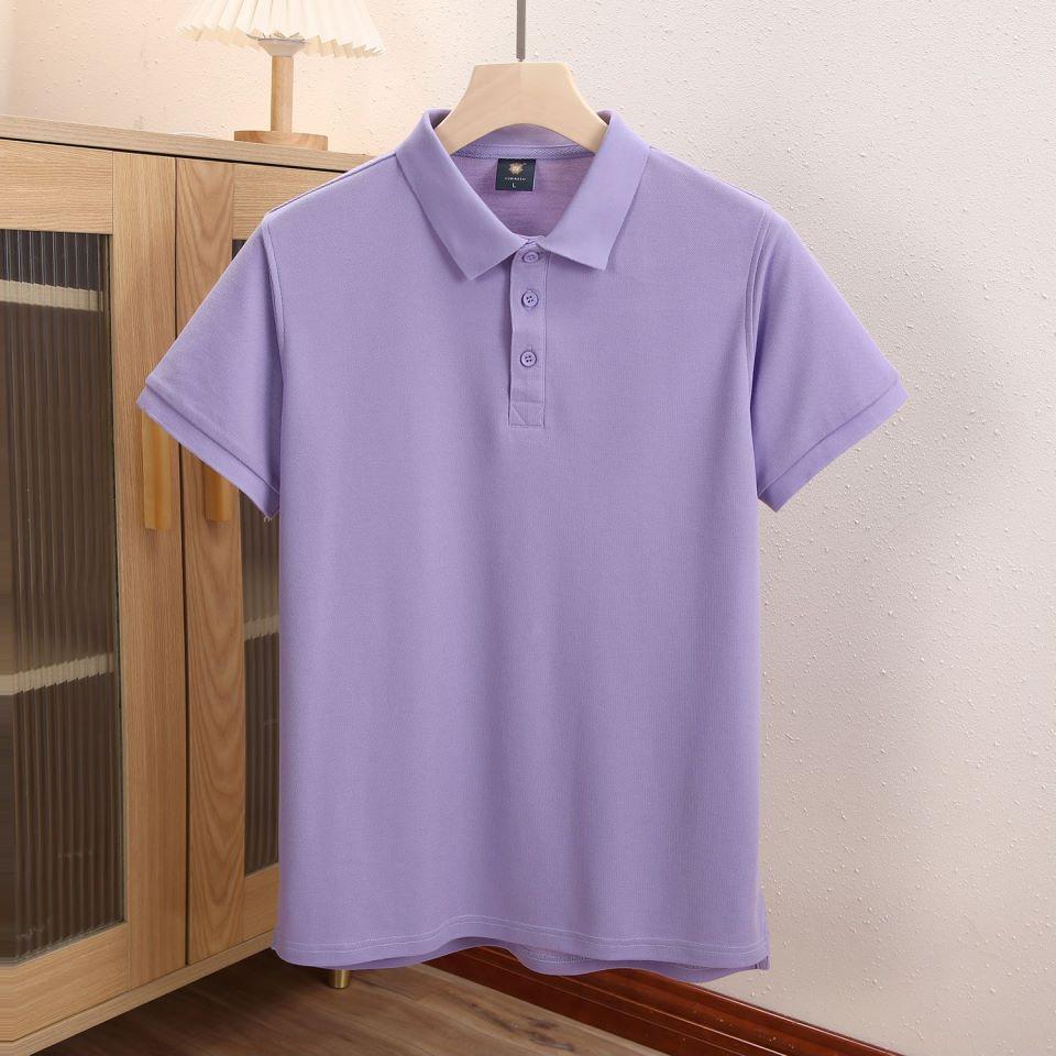 Oddychające Wygodne Bluzki Styl Casual Koszule Jednokolorowe Męskie i Damskie Koszule z Krótkim Rękawem z Klapami Letnia Odzież Robocza T-shirt YG-920J