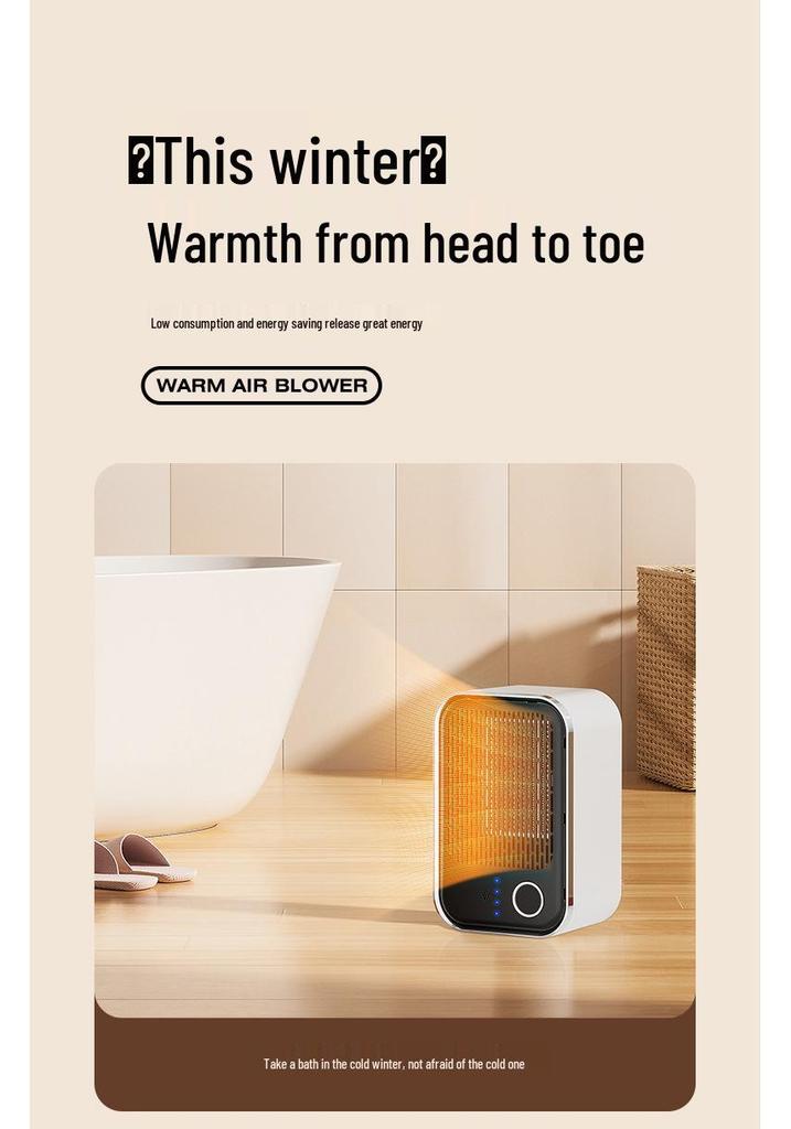 Smart Remote-Control Portable Desktop Heater for Home and Office