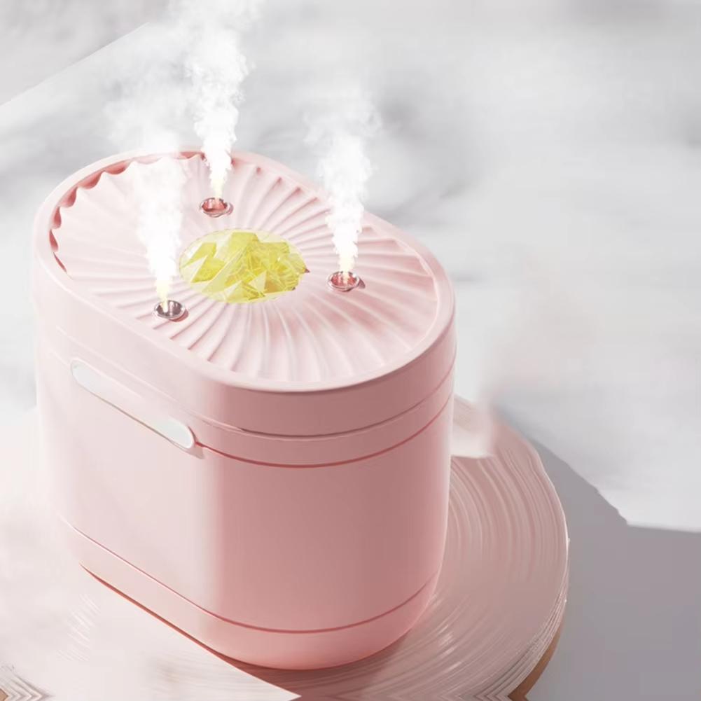 Luxury USB Mini Humidifier Silent Bedroom Aroma Three Mouthed Spray Mist Portable Home Air Purifier Elegant Device USB Charging