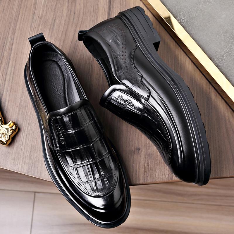 FashionNew Trending Brogues Classic Men Dress Shoes Men Oxfords Patent Leather Shoes Slip On Formal Black Leather Wedding Party Shoes