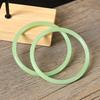 10mm Year of the Snake Wealth Jade Bracelet: Ice Green Floating Flower Design, Women's Ancient Style Xinjiang Imitation Tianshan Green.