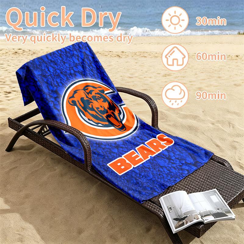 Chicago Bears Beach towels also serve as bath towels summer essential a musthave for the outdoors the beach and the pool