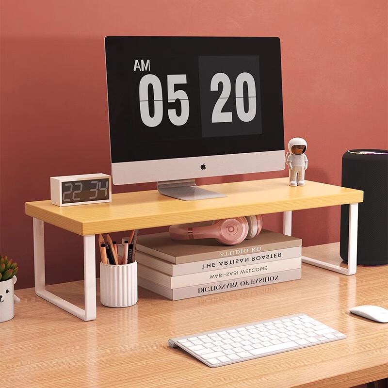 White Desktop Monitor Riser with Wireless Charging