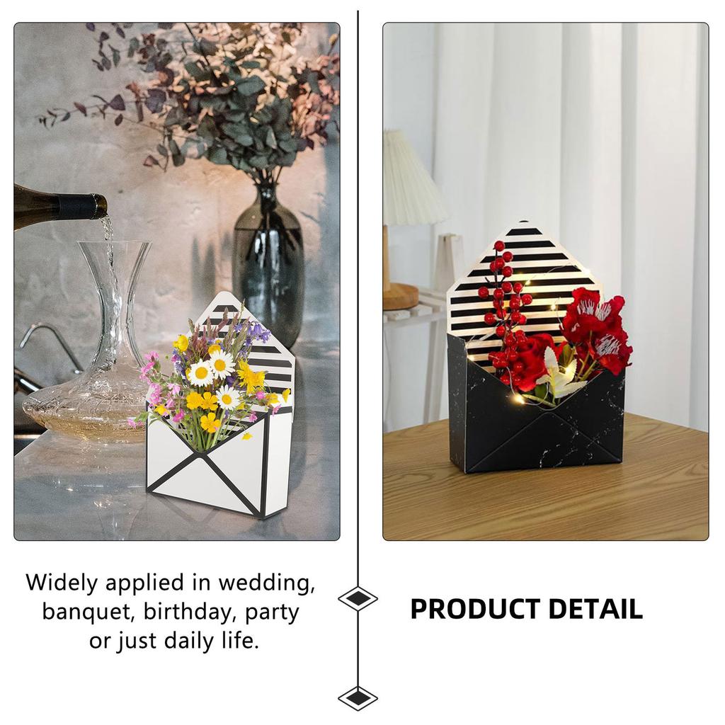 4Pcs Floral Envelop Boxes for Bouquets Wedding Birthday Party Florist Packaging Flower Wrapping Supplies Paperboard Envelope