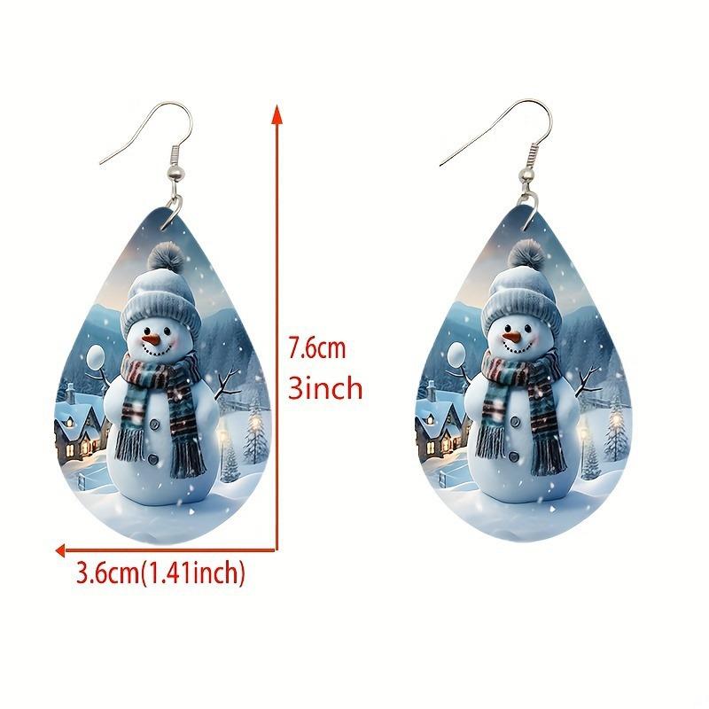 Vintage Creative Christmas Party Wooden Earrings Ornaments