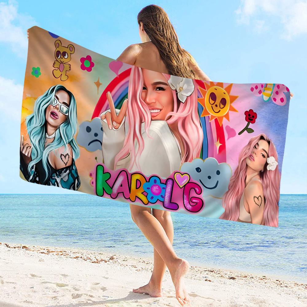 Karol G Female Singer Towel Microfiber Beach Towel Absorbent Quick dry Soft Yoga Swimming Resort Mountain Climbing Towel