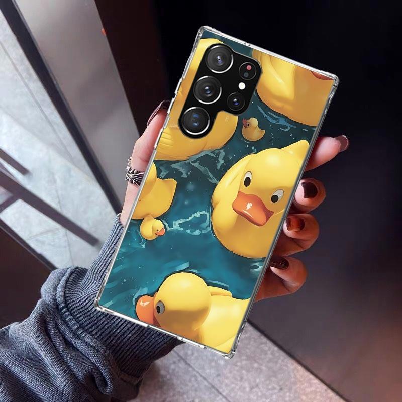 Rubber Ducks Swimming Pool Phone Case For Samsung Galaxy S23 S24 S25 Edge S26 Ultra S22 + S21 Plus S20 FE Cover Silicone Print S