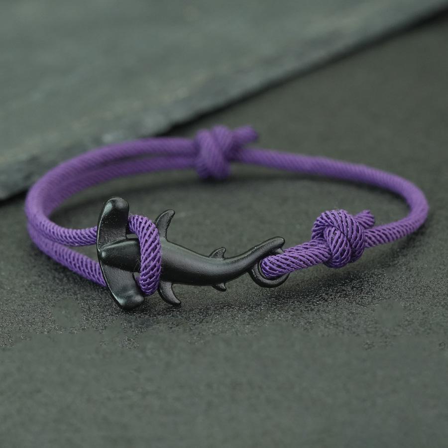 New Marine Animal Lovers Shark Bracelet For Men Sliding Adjustable 7 Colors Grade A 3mm Thin String Braslet Pulseria Hombre