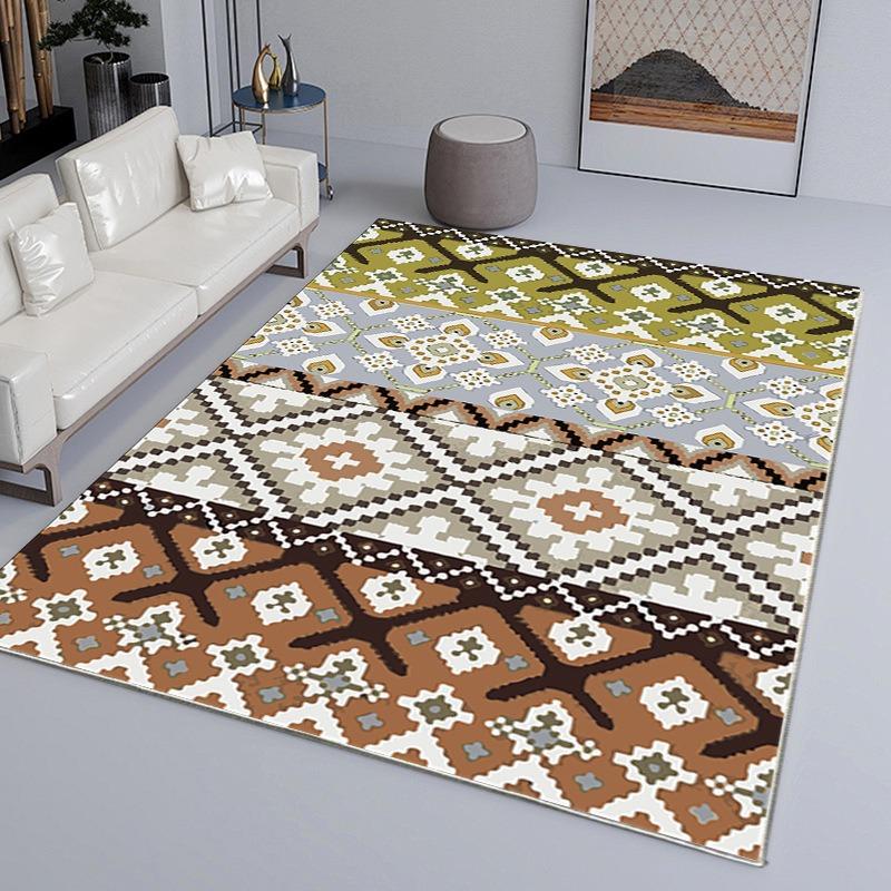 Moroccan Style Printing Large Carpet Anti-slip Wear-resistant Soft Mat for Living Room and Bedroom Rug Classic and Ethnic Style