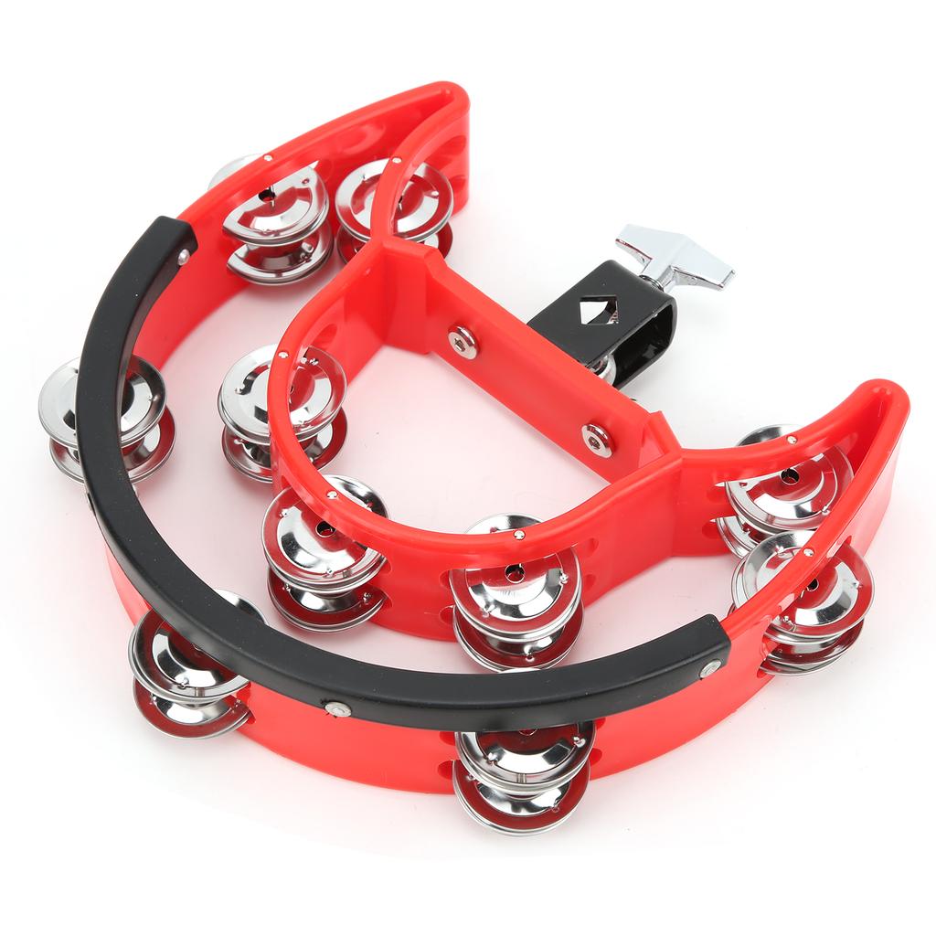 Half Moon Tambourine Metal Jingles Double Row Handheld Musical Percussion Instrument DT‑66