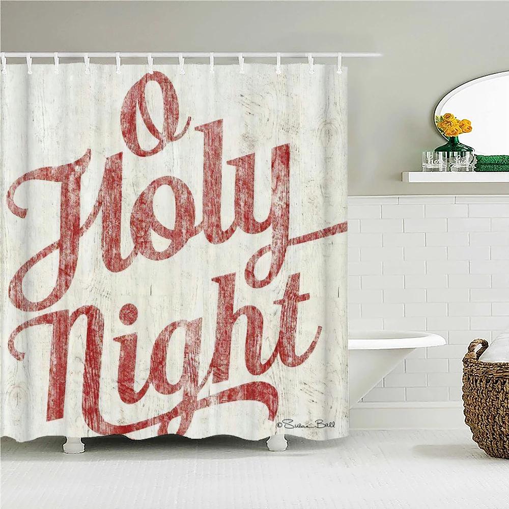 

Vintage Style Retro Wood Word Bath Curtain Waterproof Fabric Shower Curtains Personality Bathtub Screen For Bathroom Home Decor W60H190(CM)-1 Pcs