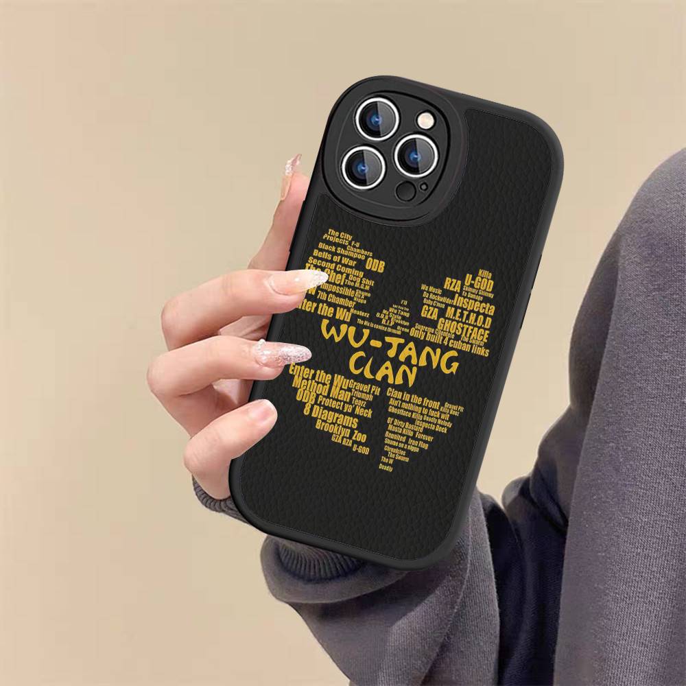 Singer W-WU-T-TANGs For iPhone 16 16E 15 14 13 12 11 Pro Max Plus Leather Back Phone Cover