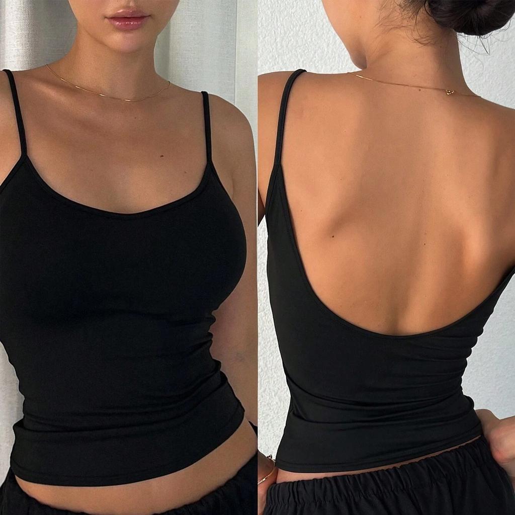 Dopamine Sweet Spice Girls, Thin Shoulder Suspenders, Small Vest, Round Neck Beauty Back Tube Top, Bottom Top Can Be Worn Outside