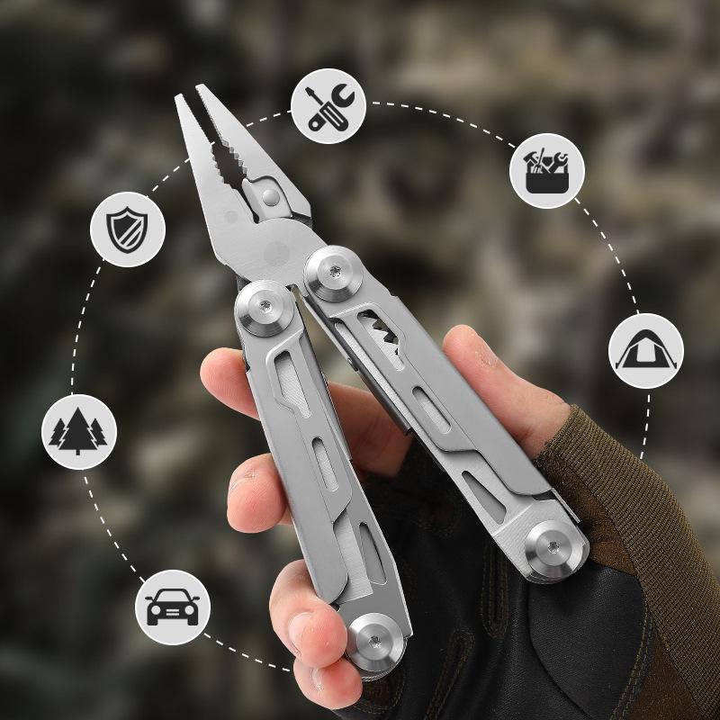 Folding Multifunctional Needle-nose Pliers & Small Knife for Outdoor Camping