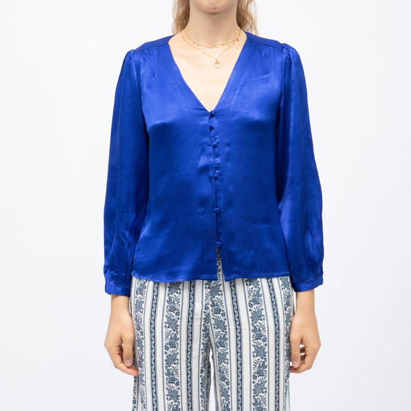Blouse col v effet satin bianca légère Femme LA PETITE ETOILE