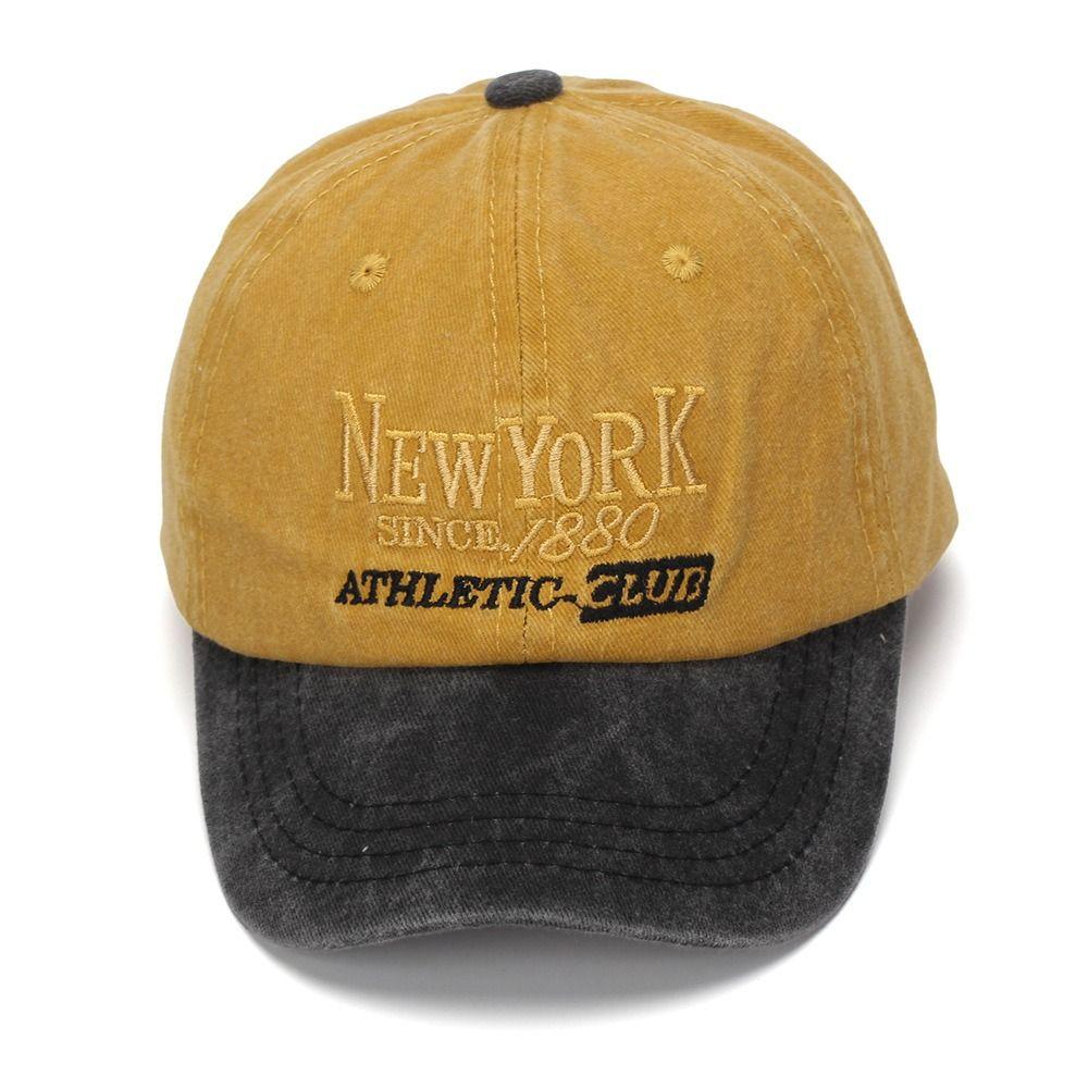 New York Embroidered Washed Cotton Baseball Cap Distressed Chlidren Sun Hat  For Boys Girls