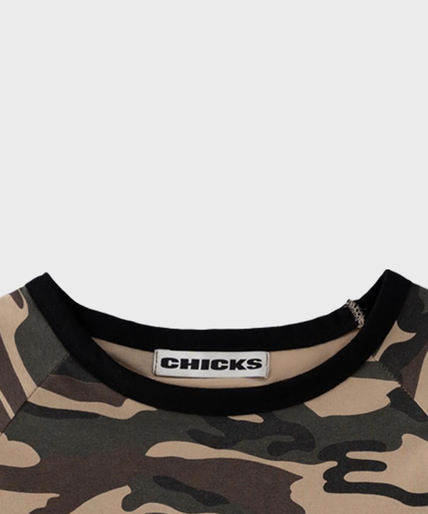 CHICKS Star Camo Slim Fit Tee Beige