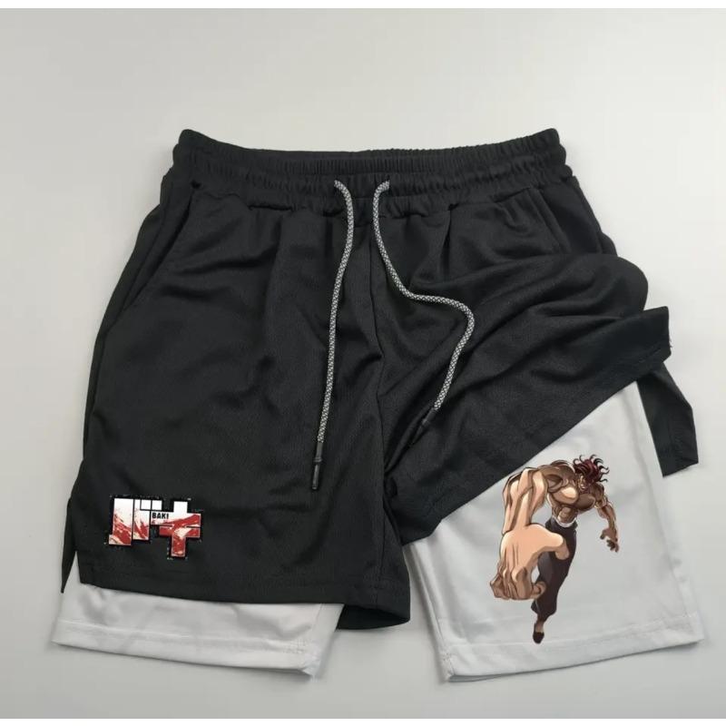 Letní pánské dvouvrstvé 2v1 běžecké sportovní a volnočasové šortky