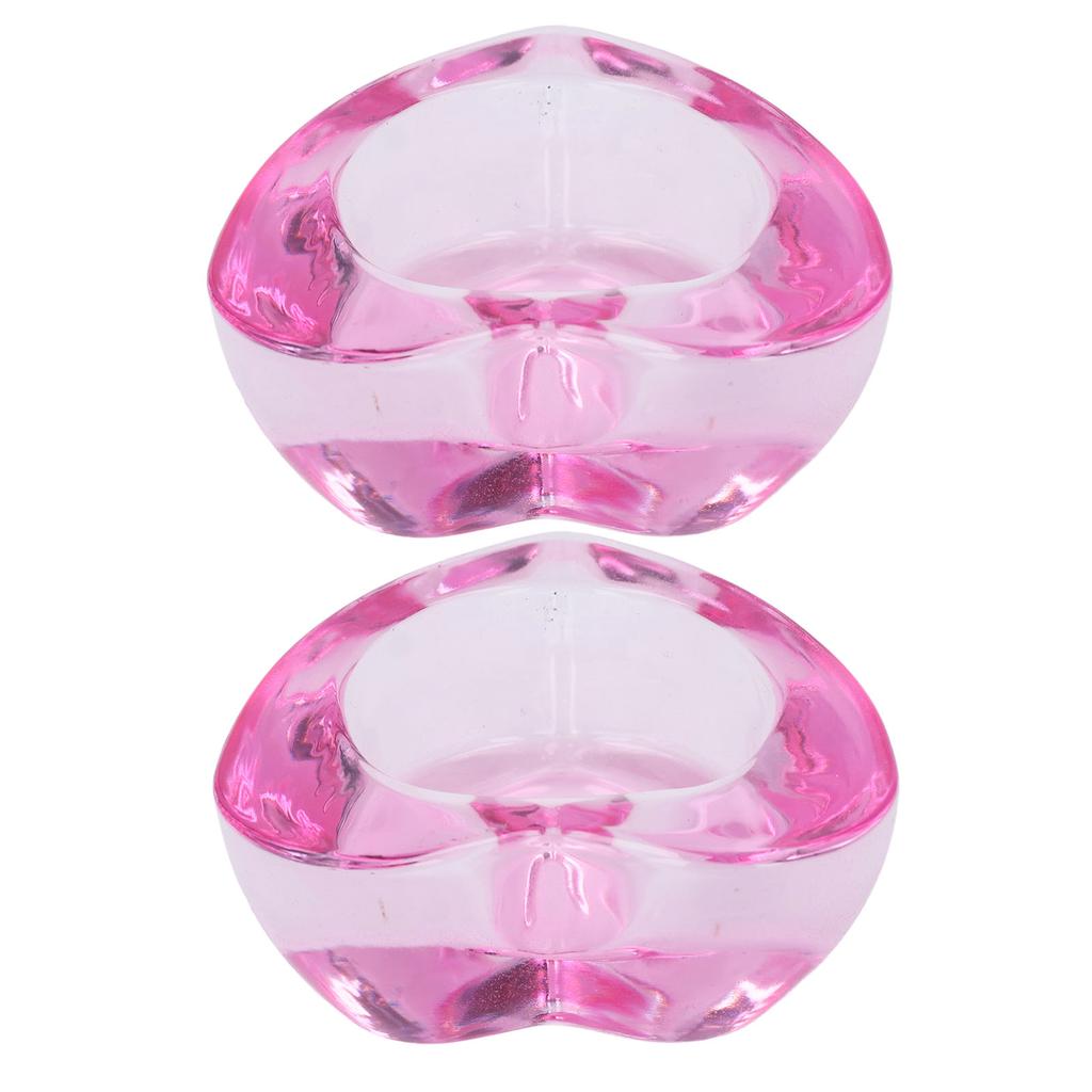 2 ks Kelímek na krystaly na nehty Zesílená nádobka na tekutý pudr Dappenova miska Vysoká průhlednost Sklo ve tvaru srdce