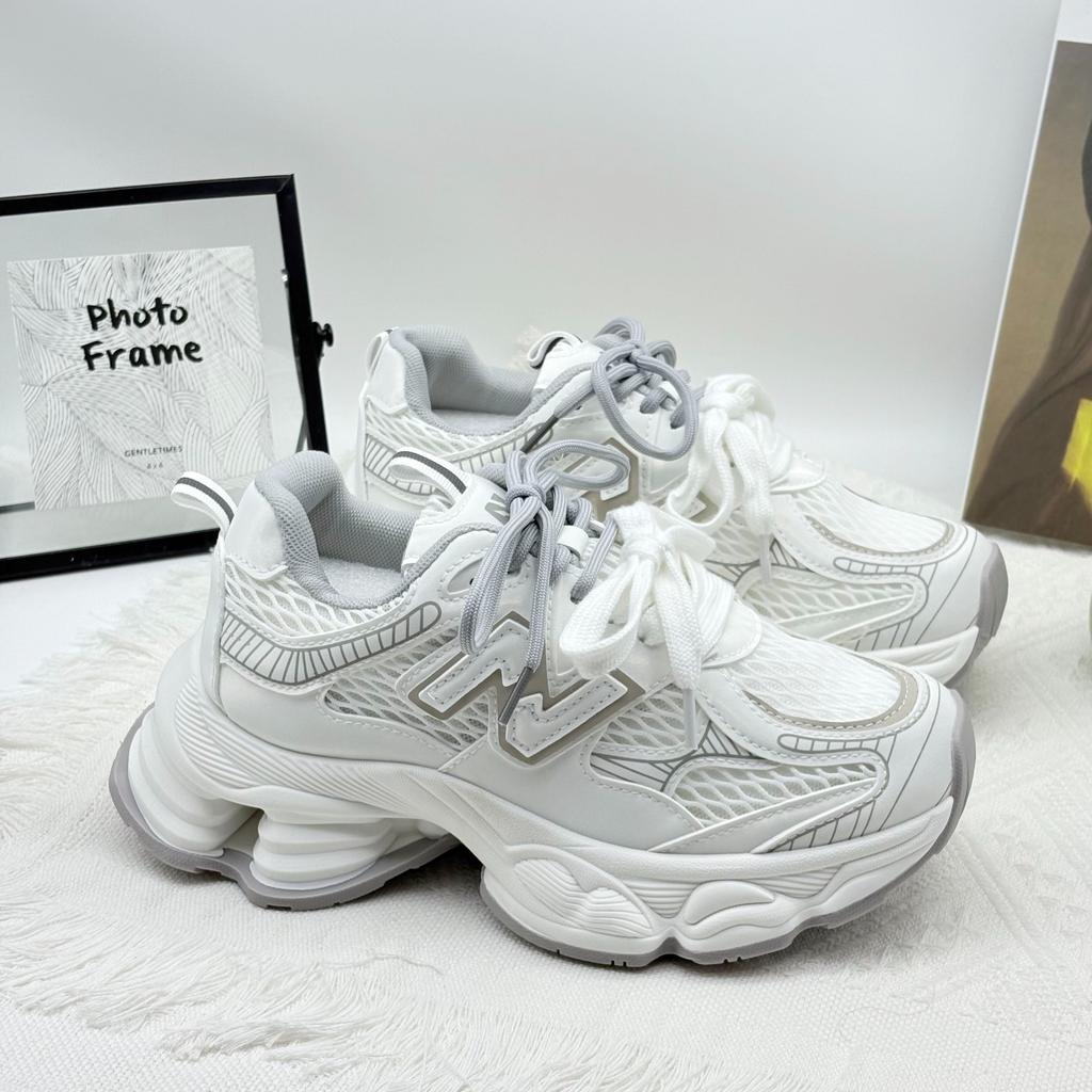 2025 Spring and Summer New Fashionable Versatile Thick-soled Heightening Dad Shoes Women's Ins Trendy Mesh Breathable Casual Sports Shoes
