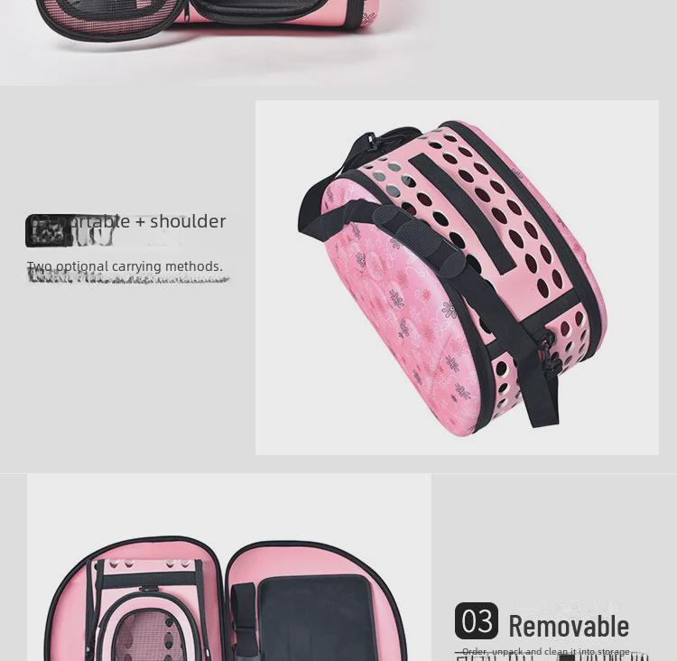 Foldable Crossbody Pet Carrier Bag: Large, Breathable, Fashionable for Cats and Dogs.