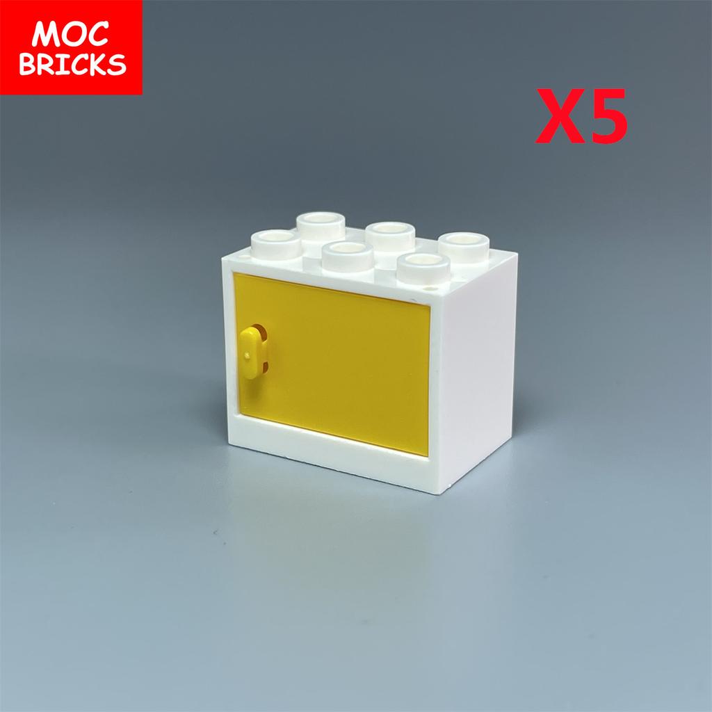 MOC Blocks Box Cupboard Container 2x3x2 Cabinets Assembles Particles 4532 4533 City House Construction Bricks Parts