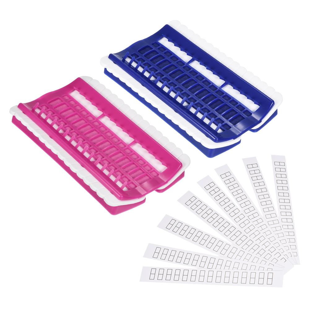 2 Pack Embroidery Floss Organizer, Plastic Needles Thread Organizers Shelf with 8 Pack Paper Card for Cross Embroidery Kit Tools
