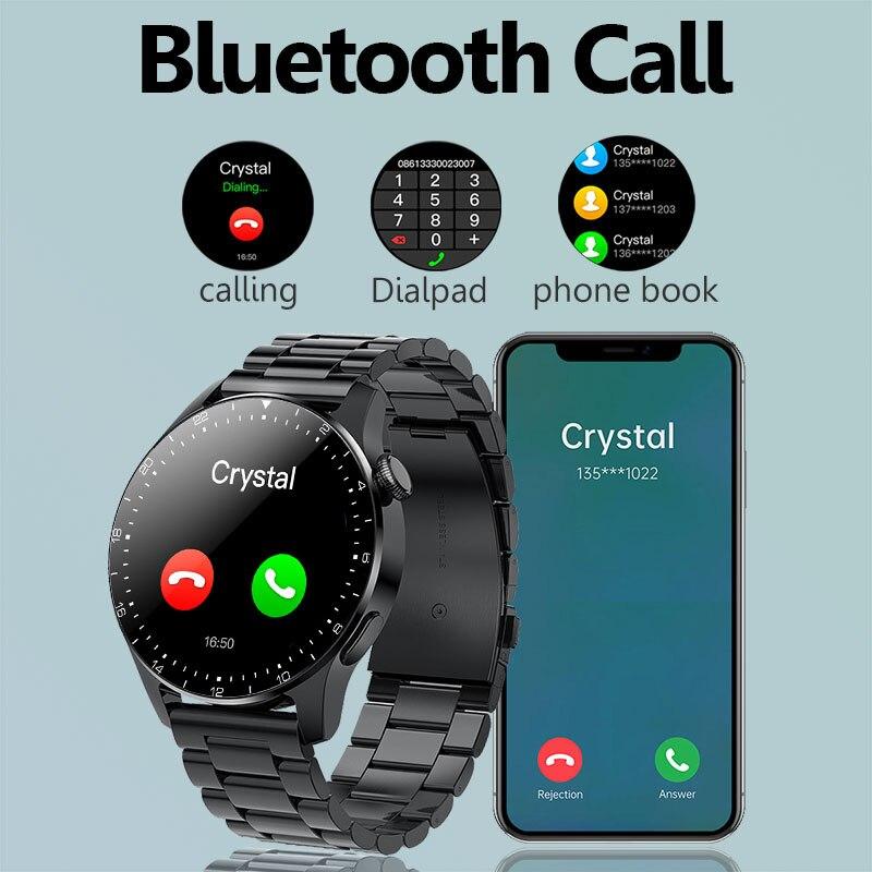 Männer Smart Watch Stahl Luxus wasserdicht Sport Fitness Herzfrequenz Bluetooth Anruf Smartwatch für Android IOS + Box