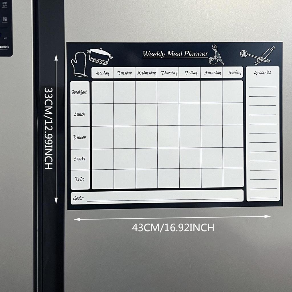 Magnetischer Abwischbarer Wochen- Monatsplaner & Memo-Aufkleber Whiteboard für Kühlschrank