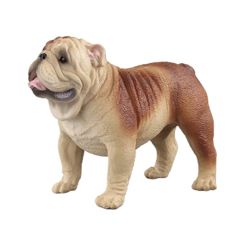 Realistic Puppy Bulldog Figurine Statue Sculpture Model for Dog Lover Collection