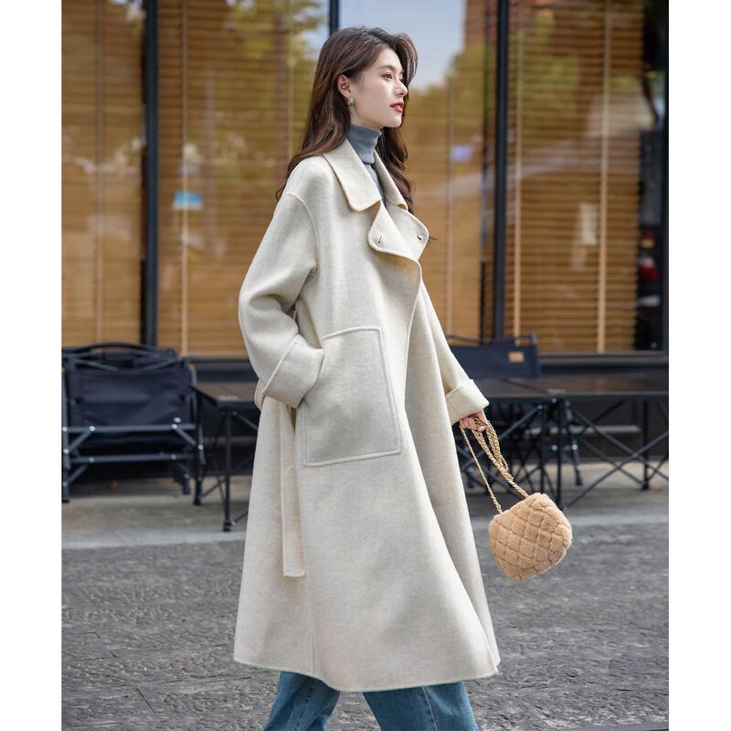 Moka'na French Hepburn Style Long Sleeve Women's Coat