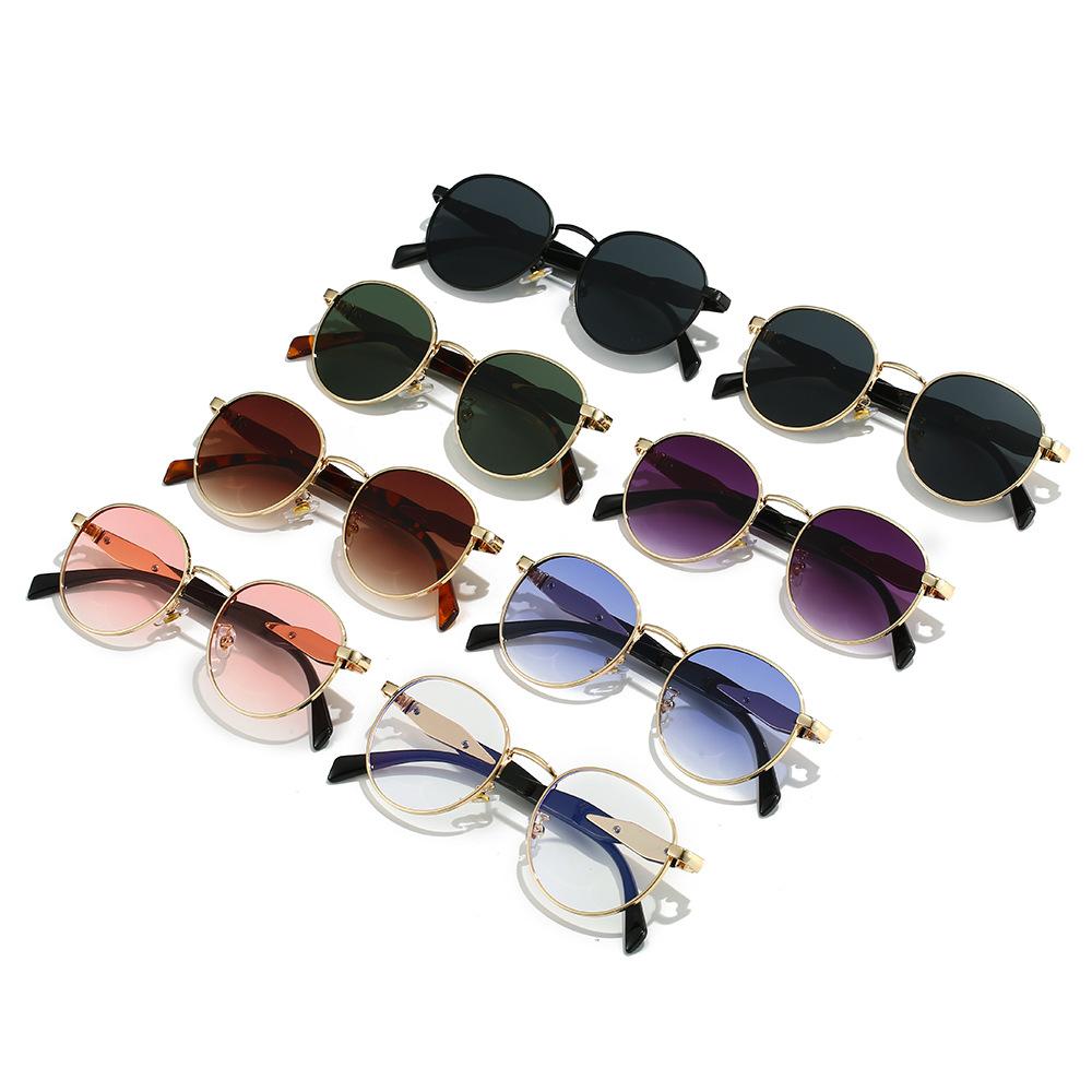 Vintage Oval Sunglasses Retro Metal Frame Unisex Multi Color Eyewear Trendy Street Fashion for Women Men