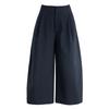 Guangmei Women's Summer Casual Wide-Leg Cropped Pants with Adjustable Waist and Front Pleats.