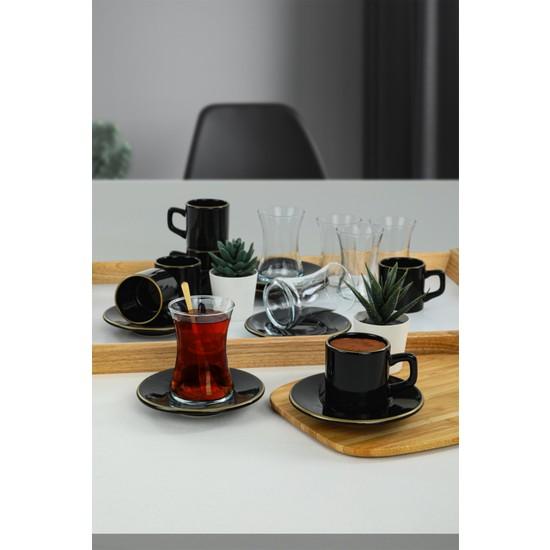

Чайно-кофейный набор Keramika Black Mesh 18 предметов на 6 персон