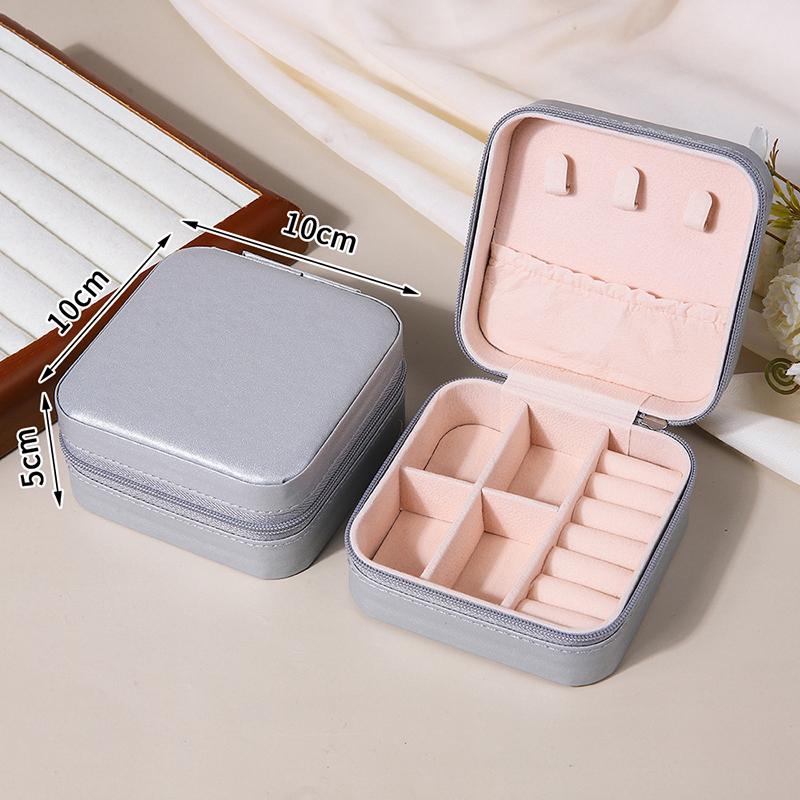 Portable Travel Jewelry Box - Mini Pu Leather Case With Soft Velvet Interior Compact Organizer For Rings Earrings Necklaces