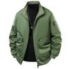 Flight Jacket Men's Stand Up Collar Casual Plus Size Jacket with Cotton Clip and Thick Cotton Jacket