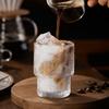 2pcs 200ml Vintage Wine Glass Transparent Coffee Cup Sunflower Pattern Glass Cup Whiskey Glass Bar Accessories Cold Drink Cup