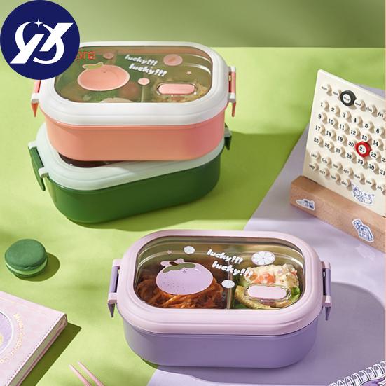 1000 ml Lunchbox, mikrowellengeeignet, großes Fassungsvermögen, hitzebeständiges Fach, Obstdruck, Studenten-Bento-Box, Firmengebrauch