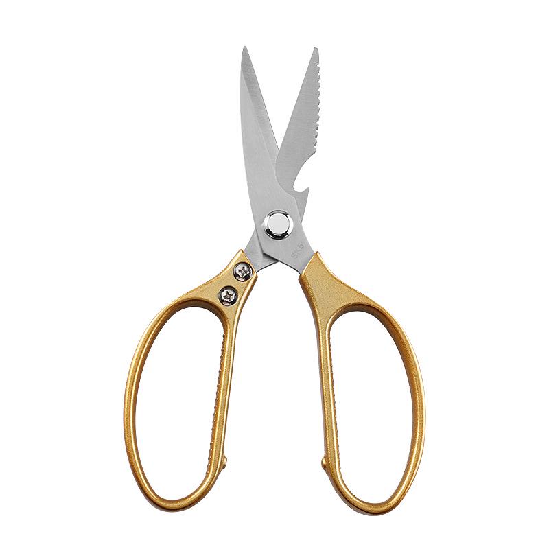 Multifunctional Stainless Steel Kitchen Scissors: Strong Aluminum Handle, SK5 Blades for Food & Chicken Bones