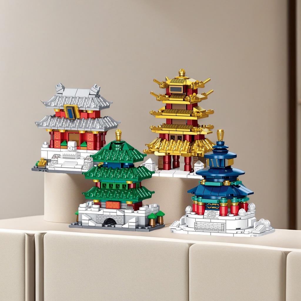 162+PCS Historic Building Building Blocks Toys Model Four random ones Kid Desktop Ornament Gifts